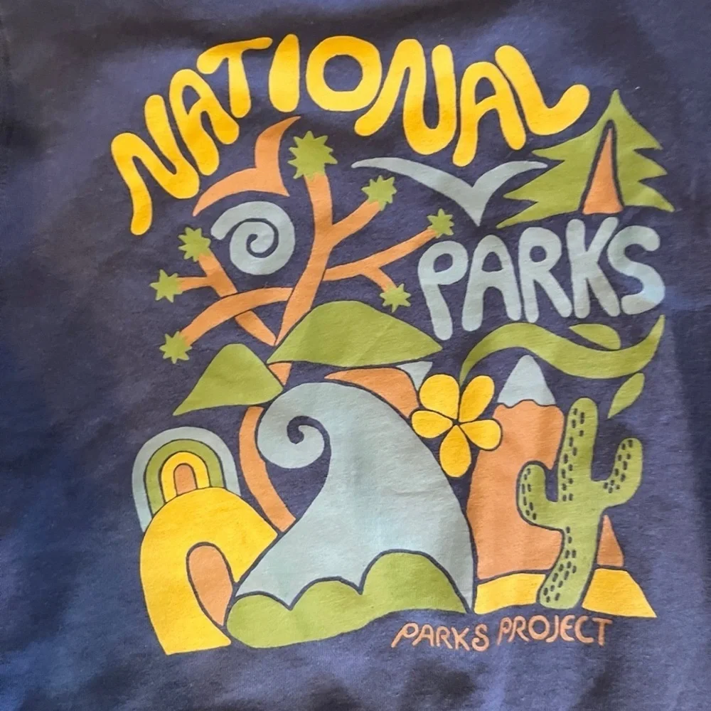 Parks Project National Parks Youth Size Large Crewneck Sweater Blue